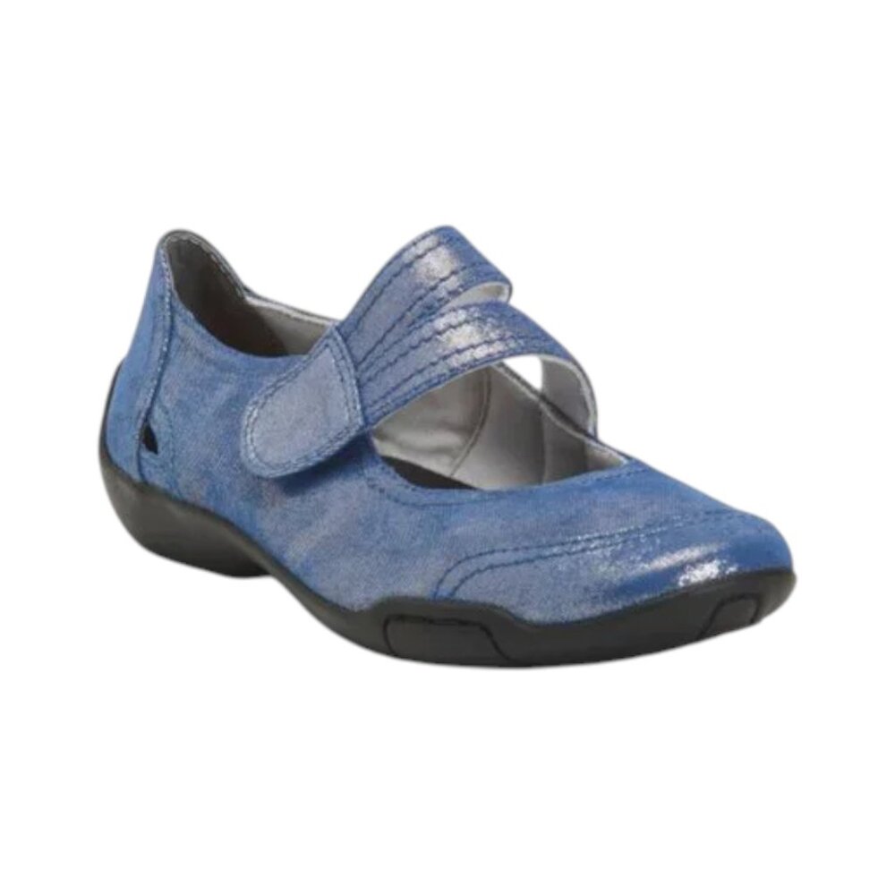 ROS HOMMERSON Blue Wide Leather Chelsea Mary Jane Flats